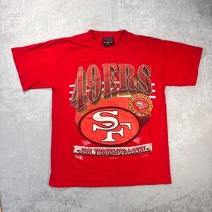 Vintage 1993 San Francisco 49ers NFL Graphic T-Shirt Made USA Red Large